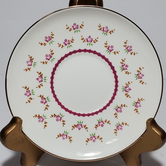 Lomonosov Demitasse Teacup and Saucer Pink Flowers - Picture 6 of 8